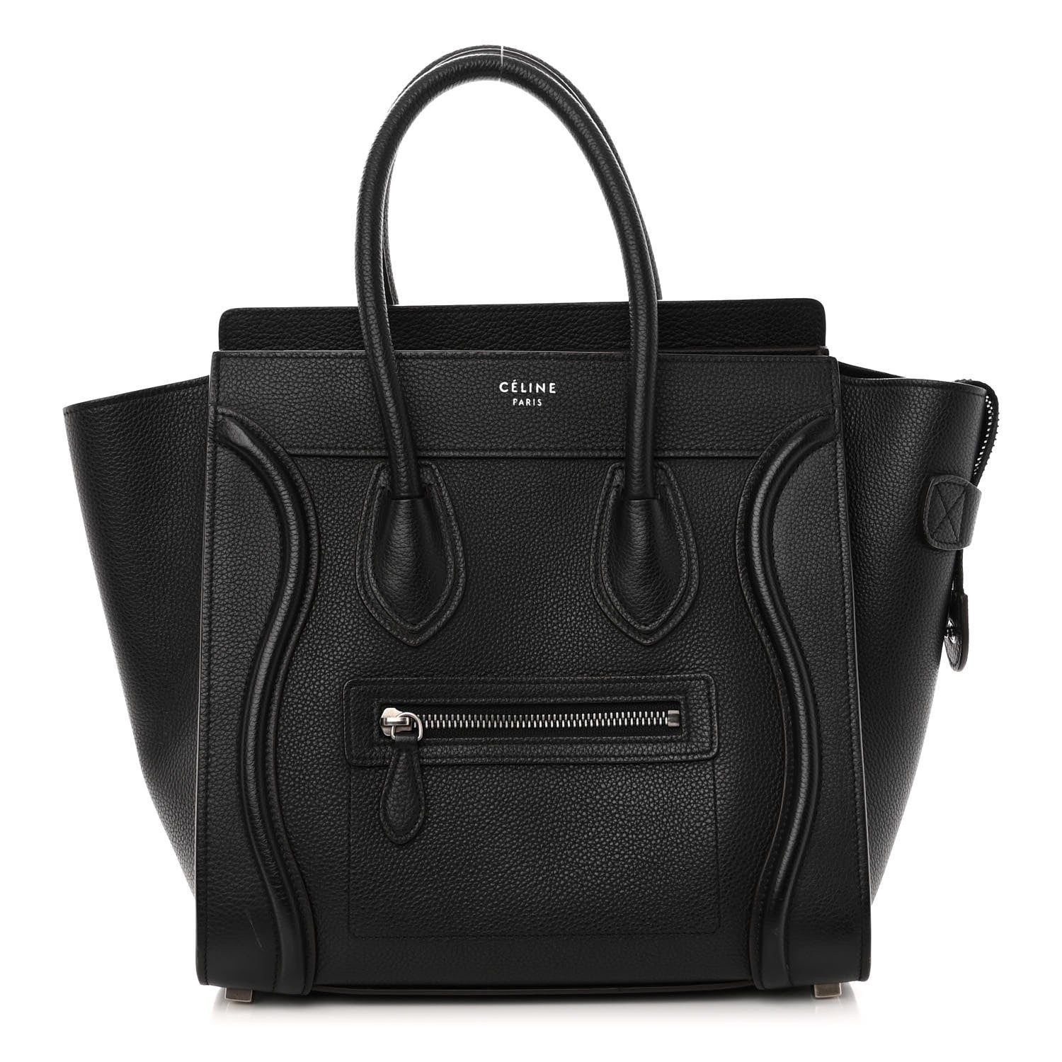 Celine Drummed Calfskin Micro Luggage Black 1 of 9