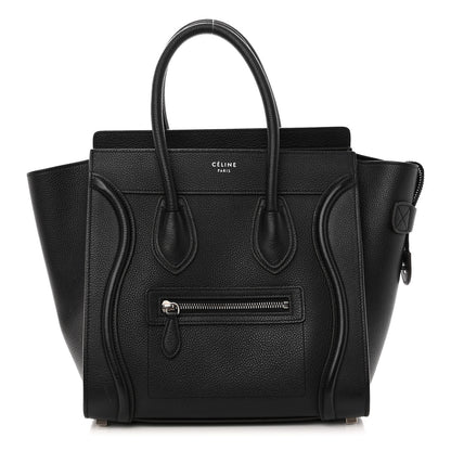 Celine Drummed Calfskin Micro Luggage Black 1 of 9