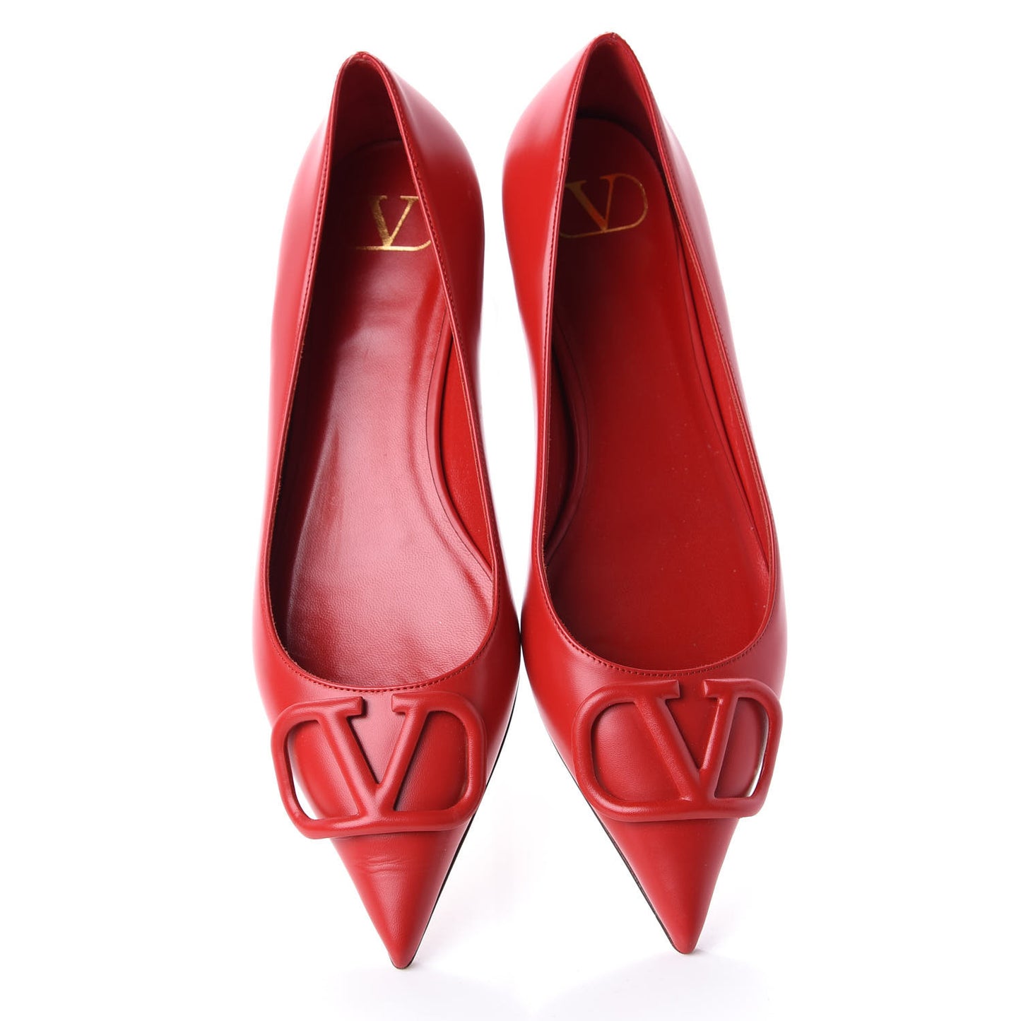 Nappa Vlogo Flats 38.5 Rouge Pur