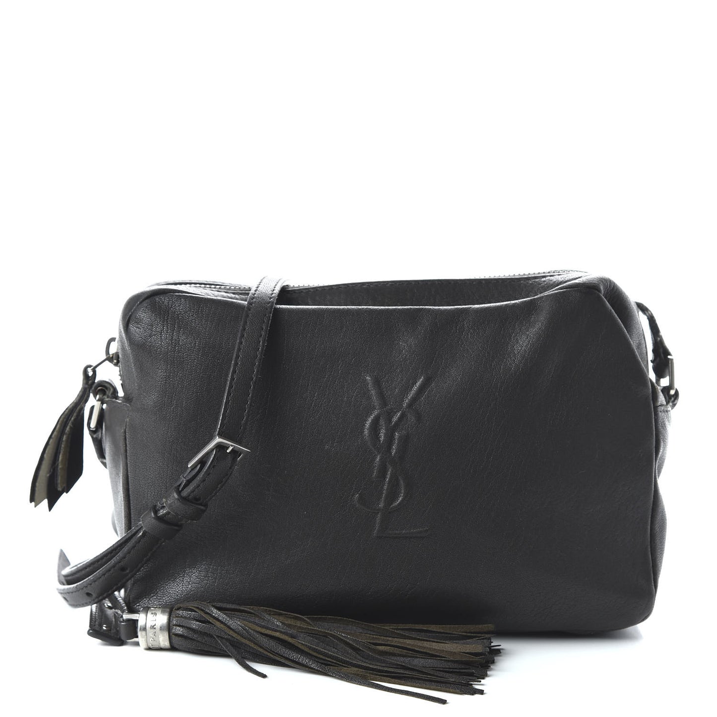 Lambskin Monogram Small Lou Camera Bag Black