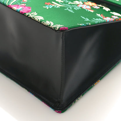 Gucci Jacquard Floral Medium Sylvie Top Handle Bag Green Multicolor Black 9 of 13