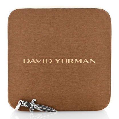David Yurman Sterling Silver Black Diamond Waves Dagger Amulet Pendant 4 of 4