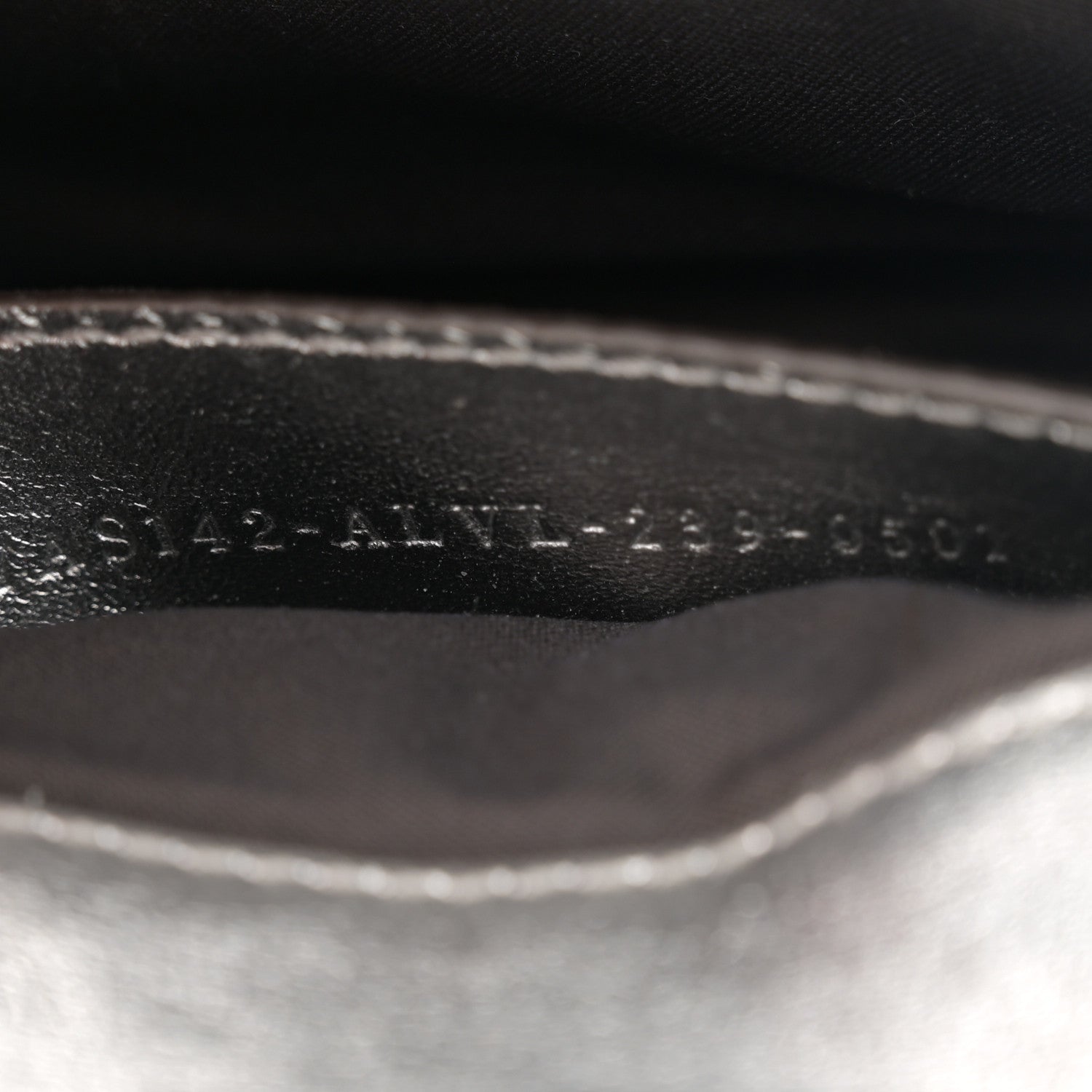 Fendi Vitello Catalan Mirror FF 1974 Embossed Phone Baguette Argento 7 of 12