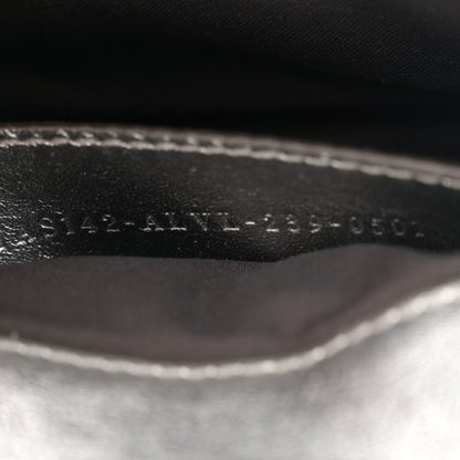 Fendi Vitello Catalan Mirror FF 1974 Embossed Phone Baguette Argento 7 of 12