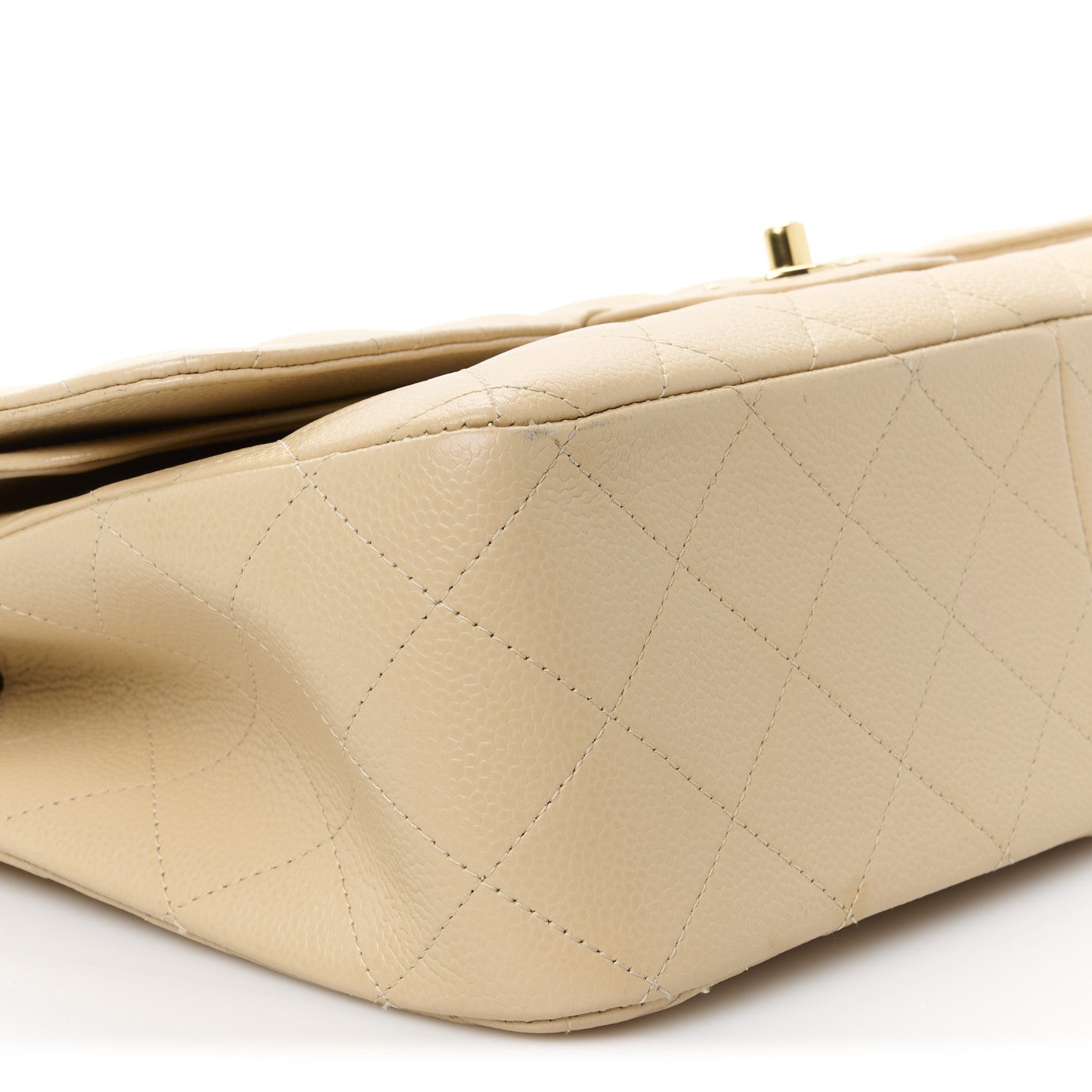 Chanel Caviar Quilted Jumbo Double Flap Beige 10 of 12