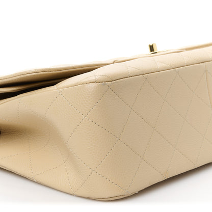 Chanel Caviar Quilted Jumbo Double Flap Beige 10 of 12