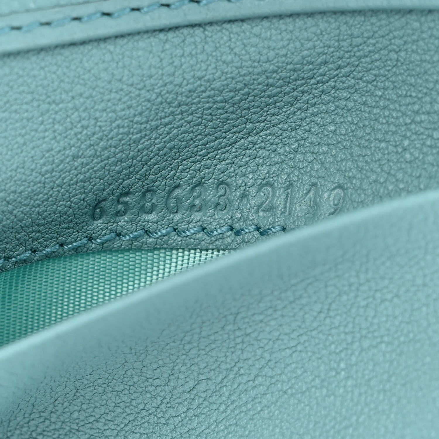 Gucci Wonka Grain Calfskin Diana Tri-Fold Wallet Dusty Azure 8 of 11