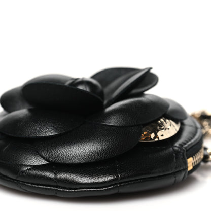 Chanel Lambskin Mini Camellia Bouquet Clutch With Chain Black 10 of 11