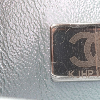 Chanel Iridescent Calfskin Quilted Mini Rectangular Flap Light Blue 7 of 9