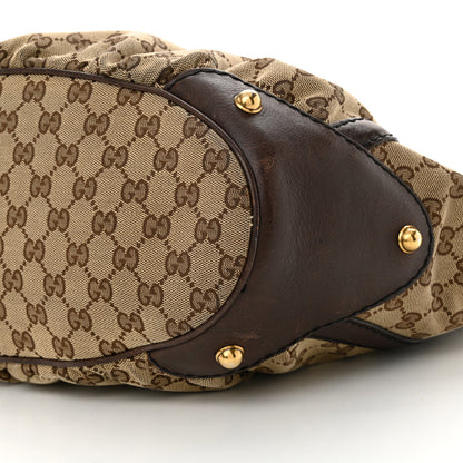 Gucci Monogram Medium Jockey Tote Dark Brown 10 of 14