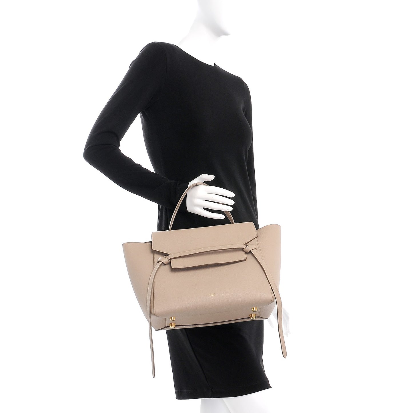 Grained Calfskin Mini Belt Bag Light Taupe