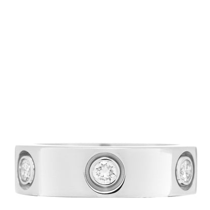 Cartier 18K White Gold 6 Diamond 5.5mm LOVE Ring 51 5.75 1 of 5