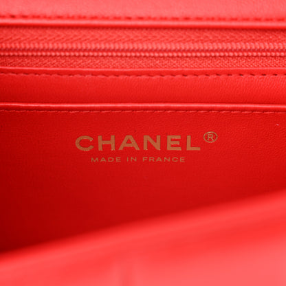 Chanel Lambskin Resin Crystal Square Quilted Monacoco Mini Flap Red 6 of 11