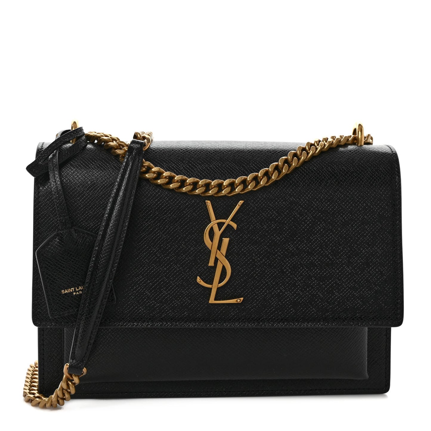 Coated Bark Calfskin Medium Monogram Sunset Black