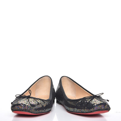 Christian Louboutin Glitter Spotlight Rosella Flats 38 Blue Khol Black 6 of 11