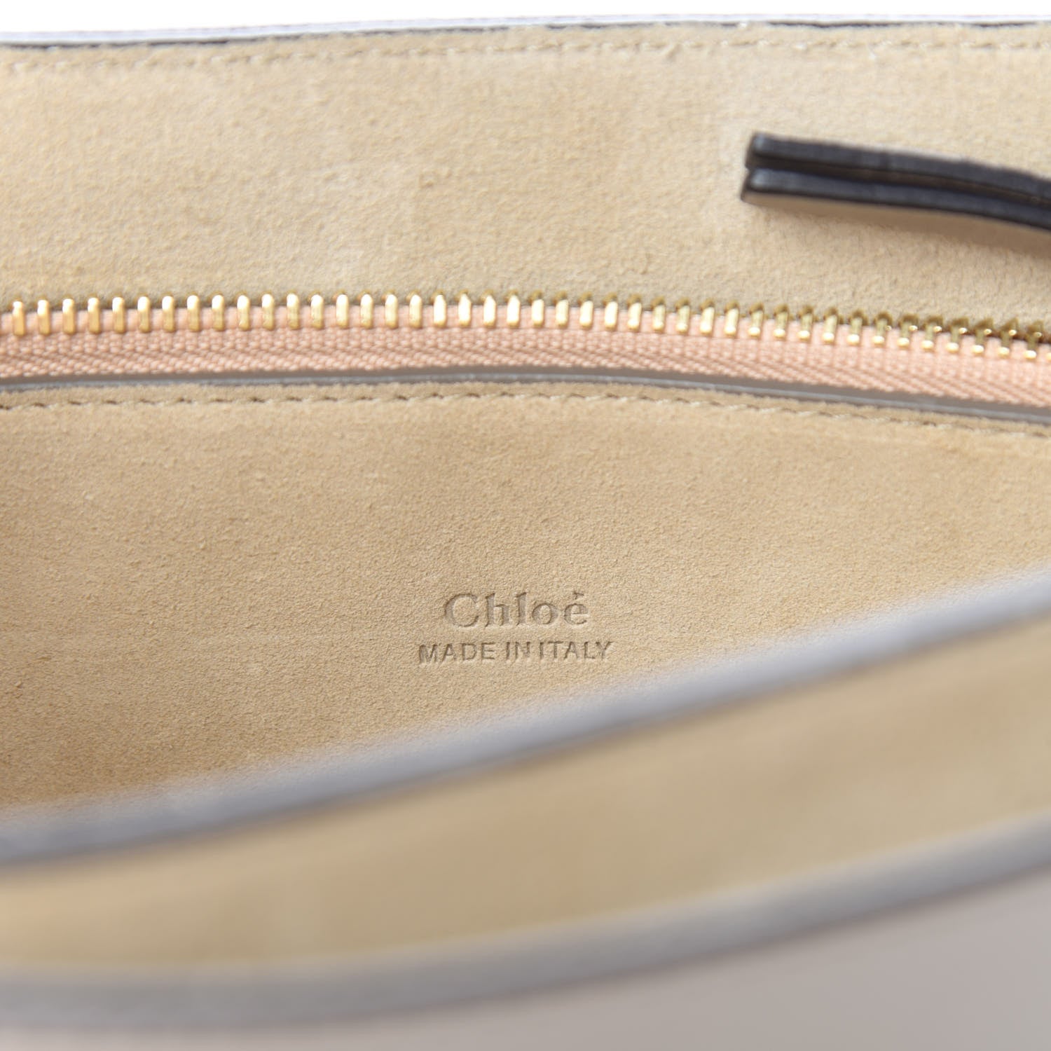 Chloe Calfskin Suede Medium Faye Shoulder Bag Motty Grey 9 of 11