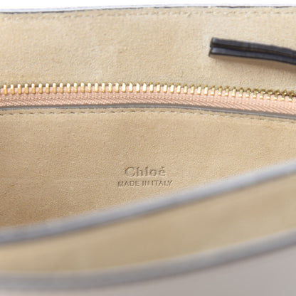 Chloe Calfskin Suede Medium Faye Shoulder Bag Motty Grey 9 of 11