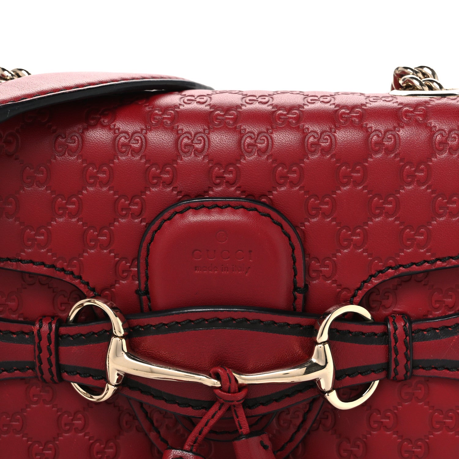 Gucci Soft Microguccissima Mini Emily Chain Shoulder Bag Rosso 8 of 10