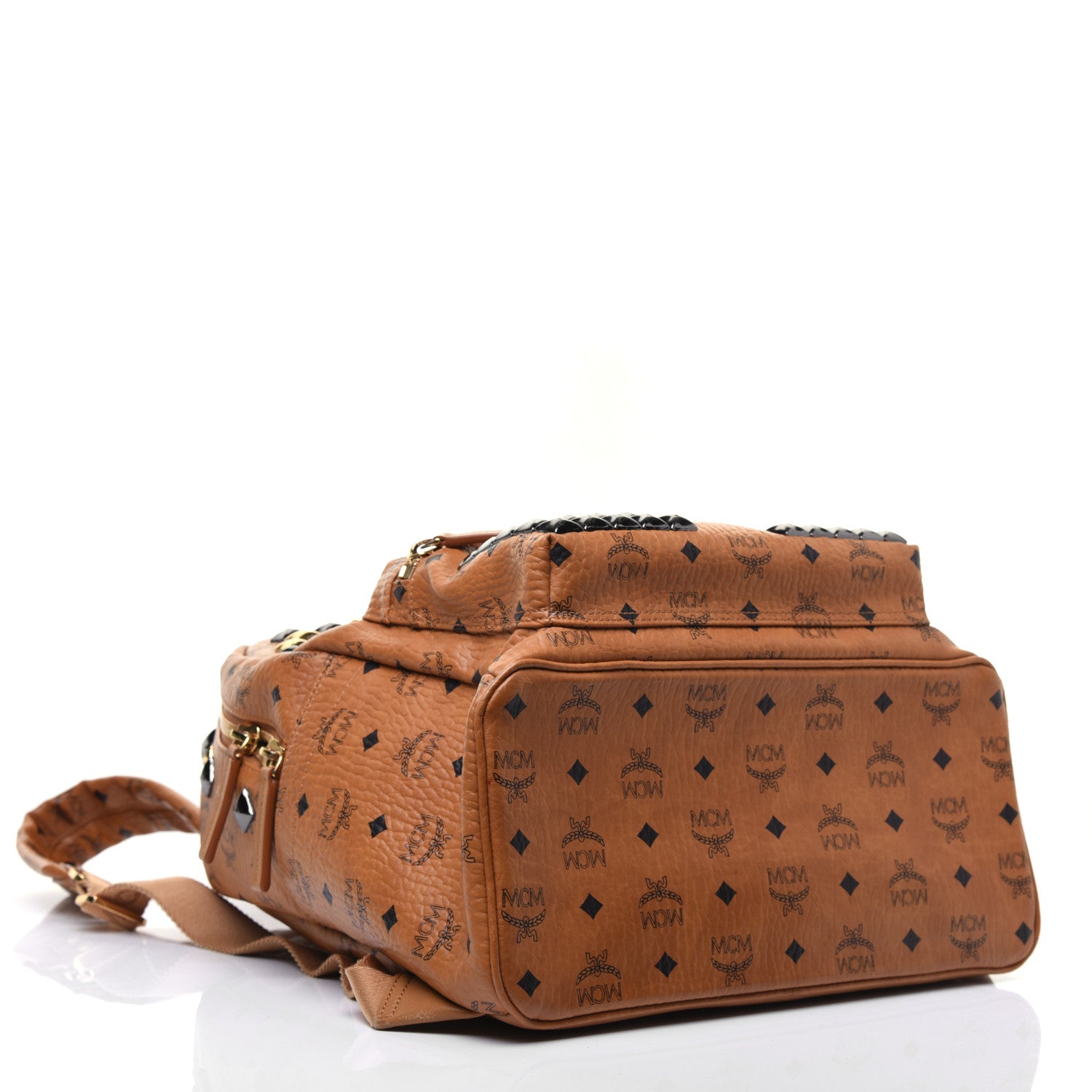 MCM Visetos Studded Medium Stark M Backpack Cognac 4 of 18
