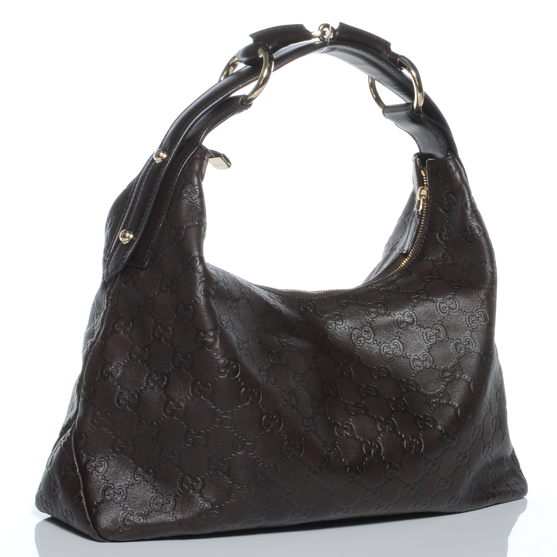Gucci Guccissima Medium Horsebit Chain Hobo Brown 3 of 7