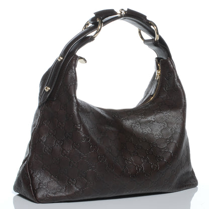 Gucci Guccissima Medium Horsebit Chain Hobo Brown 3 of 7