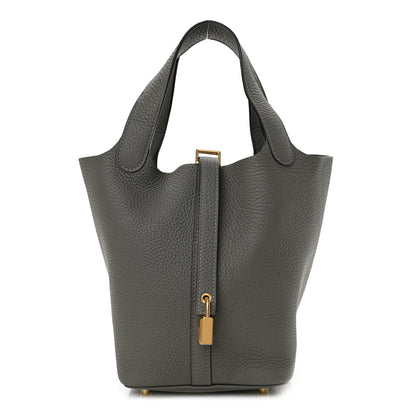 Hermes Taurillon Clemence Picotin Lock 18 PM Gris Meyer 1 of 8