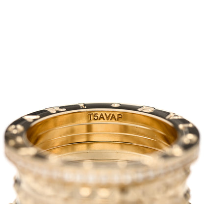 Bulgari 18K Yellow Gold Diamond B.Zero1 Rock Four-Band Pave Ring 54 6.75 6 of 7