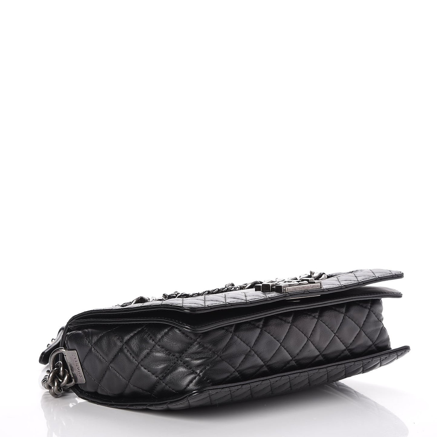Calfskin Enchained Medium Boy Flap Black