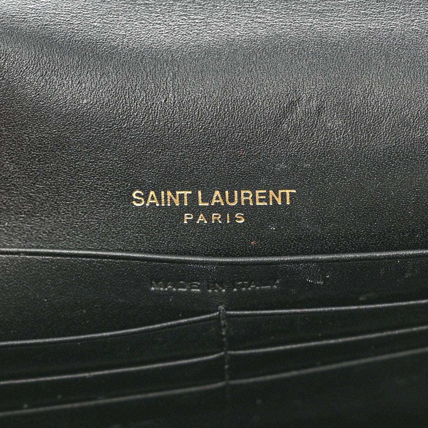 Smooth Calfskin Classic Monogram Kate Tassel Chain Wallet Black