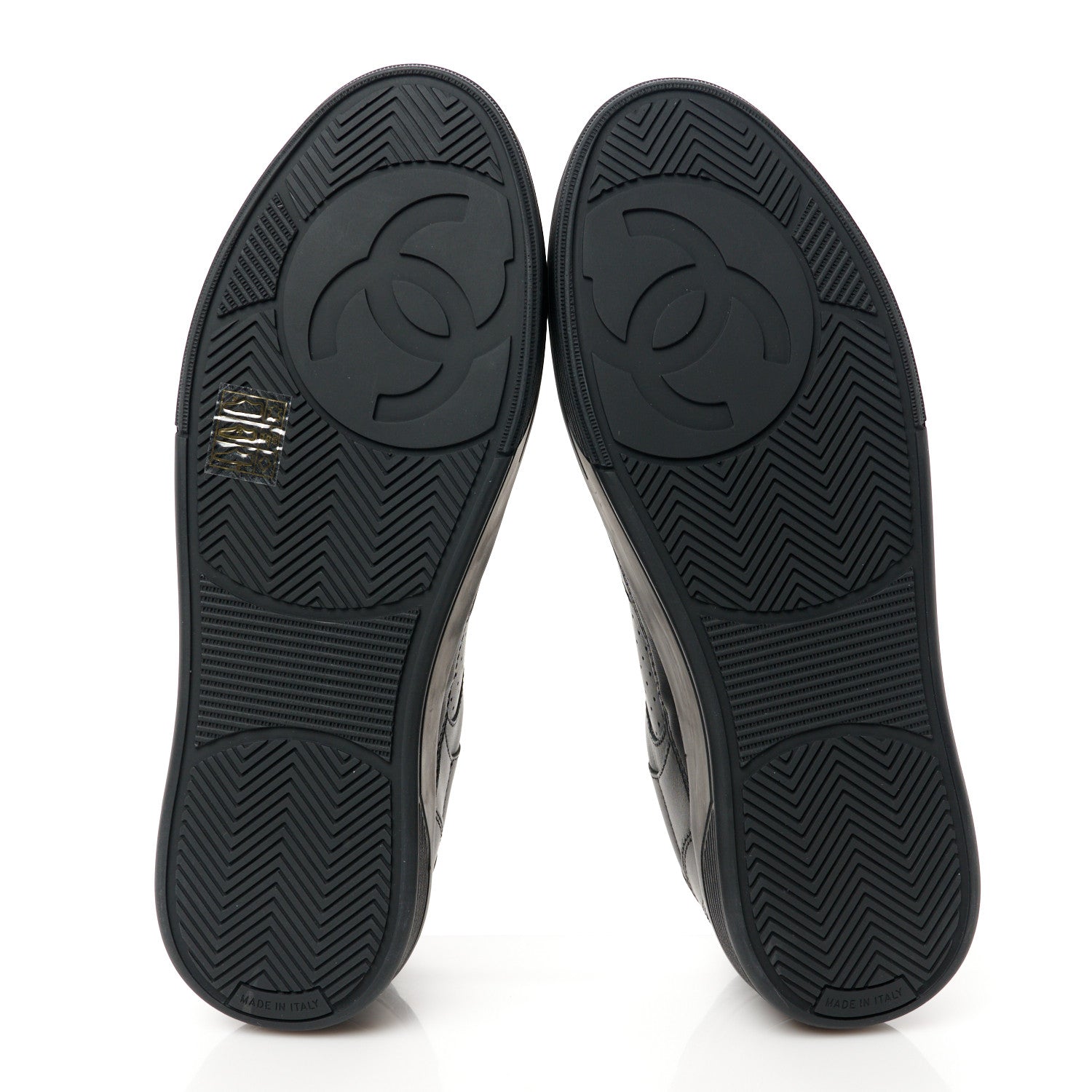 Chanel Calfskin CC Womens Sneakers 39 Black 5 of 9