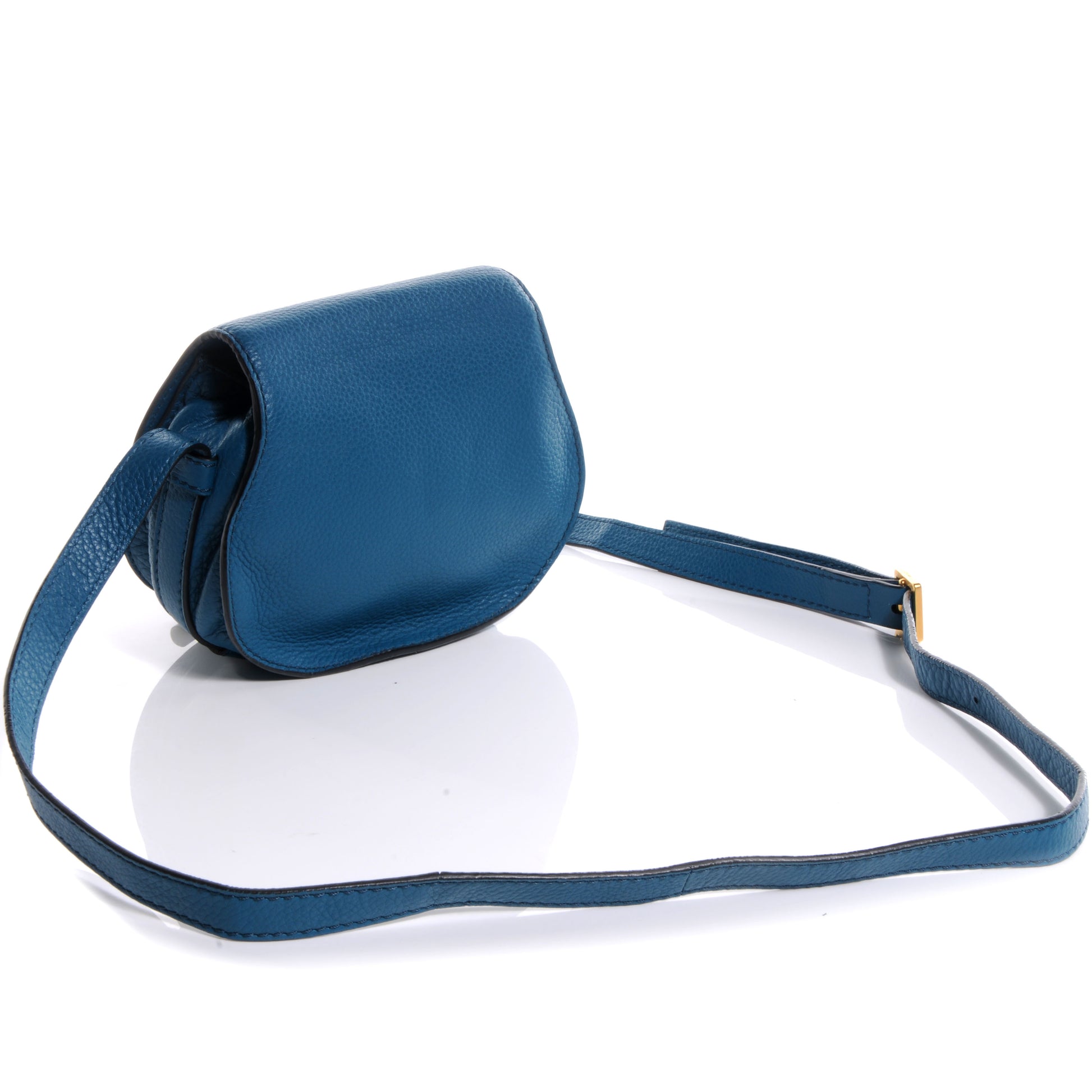 Chloe Calfskin Mini Marcie Round Crossbody Bag Laguna Blue 3 of 8