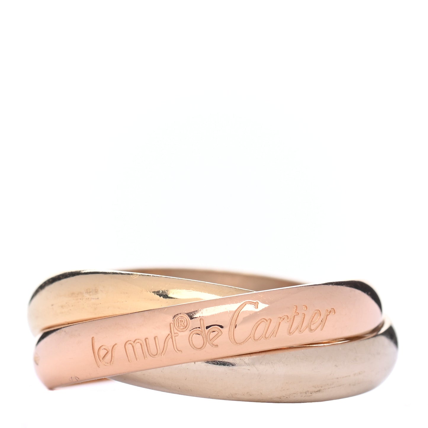 18K Pink Yellow White Gold Classic Les Must De Cartier Trinity Ring 54 7