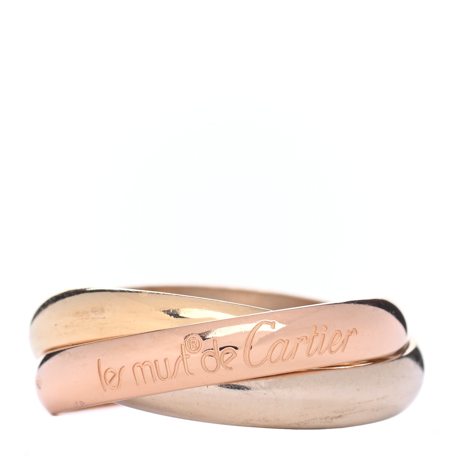 Cartier 18K Pink Yellow White Gold Classic Les Must De Cartier Trinity Ring 54 7 1 of 4
