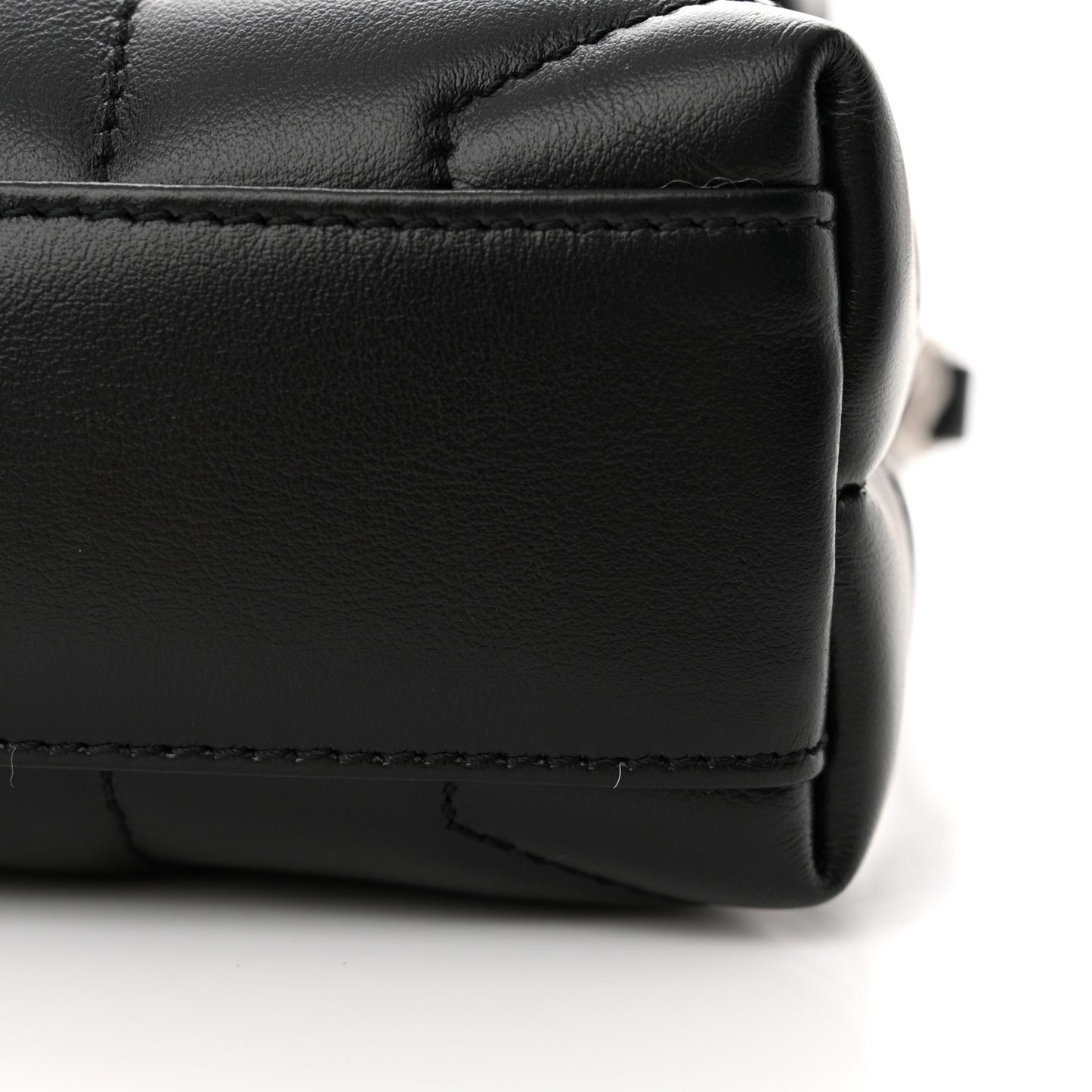 Calfskin Y Quilted Monogram Toy Loulou Crossbody Bag Black