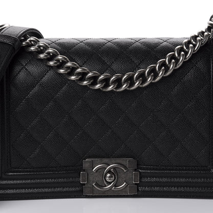 Chanel Caviar Quilted Medium Boy Flap Black 10 of 10