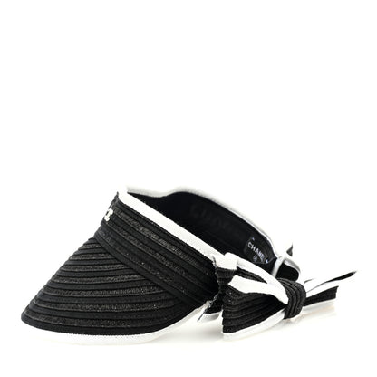 Chanel Abaca Cotton Ribbon Visor S Black 5 of 7