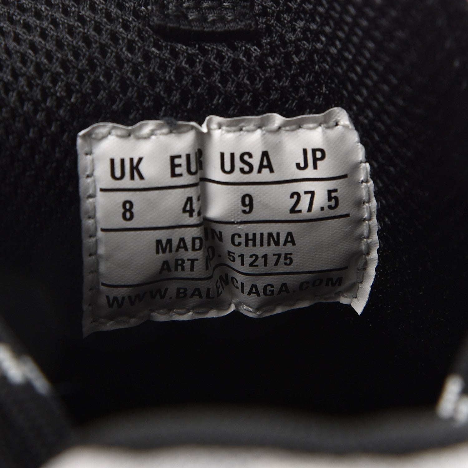 Balenciaga Mesh Nubuck Mens Triple S Sneakers 42 Black Argent 9 of 9