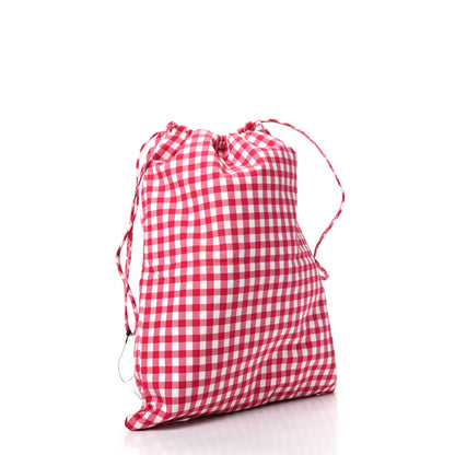 Prada Tessuto Nylon Vichy Gingham Pouch Rosso 3 of 9