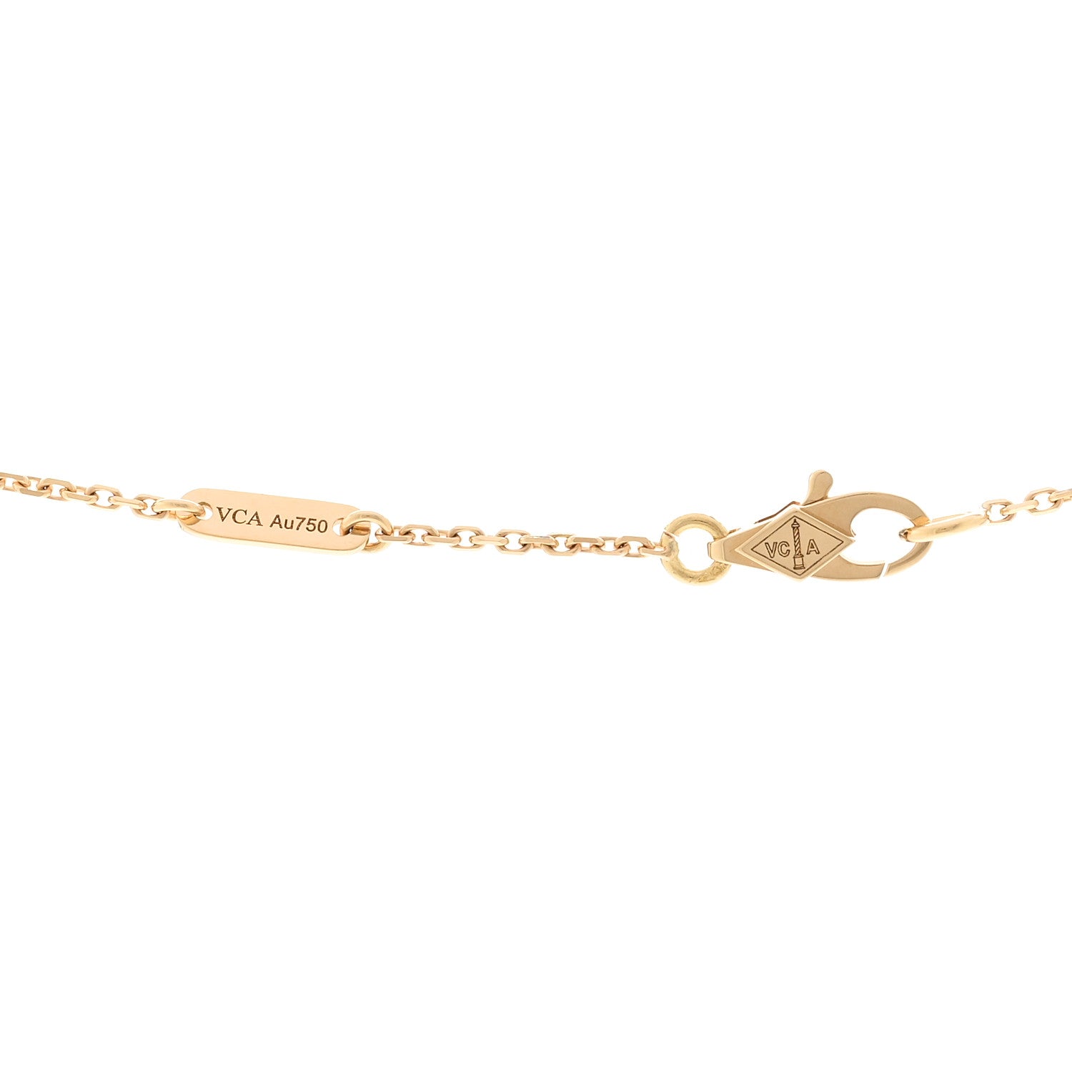 Van Cleef & Arpels 18K Yellow Gold Mother of Pearl Sweet Alhambra Pendant Necklace 5 of 5
