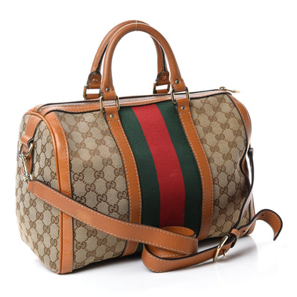 Gucci Monogram Vintage Web Medium Boston Tobacco 3 of 13