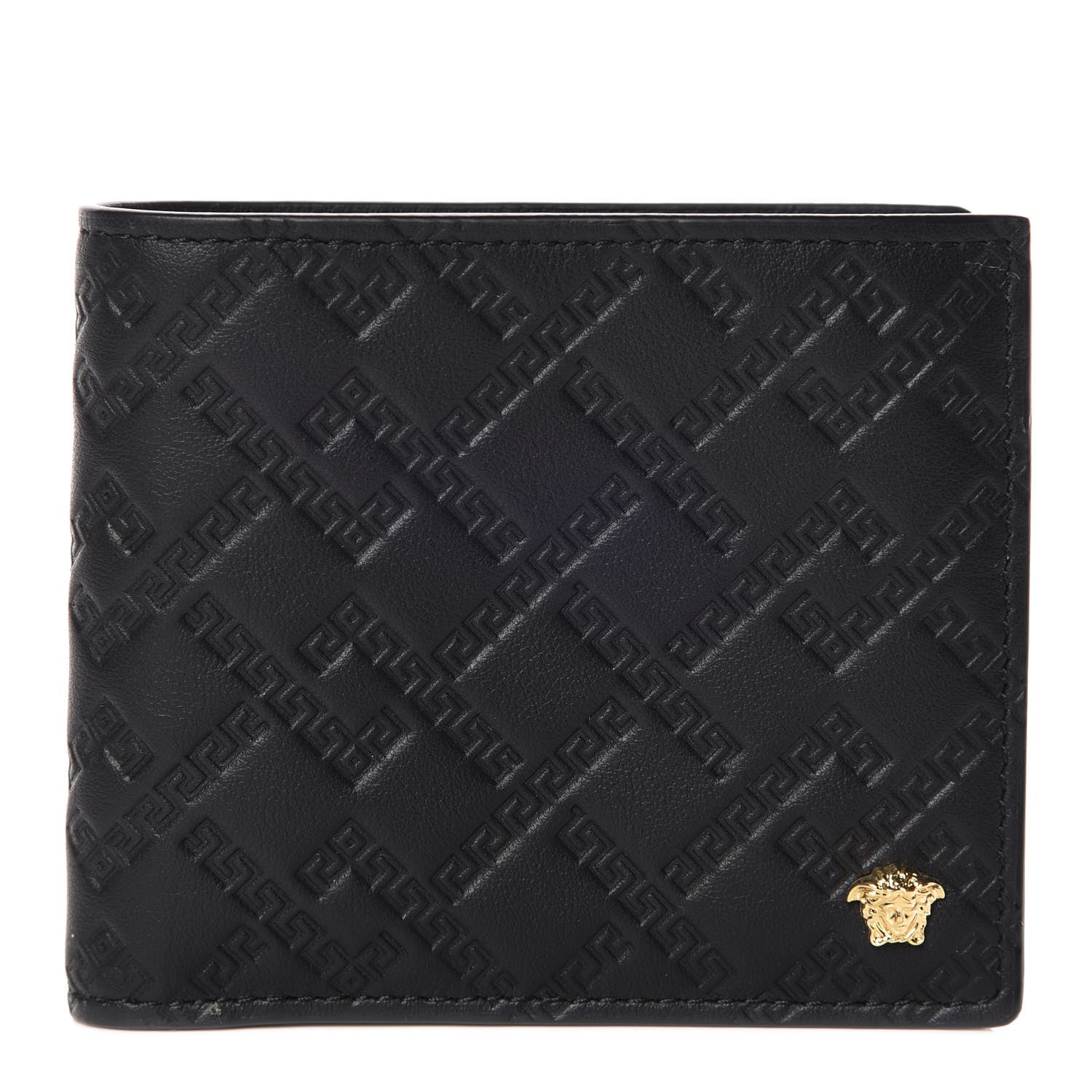 Versace Nappa Logo Bi-Fold Wallet Black 1 of 7