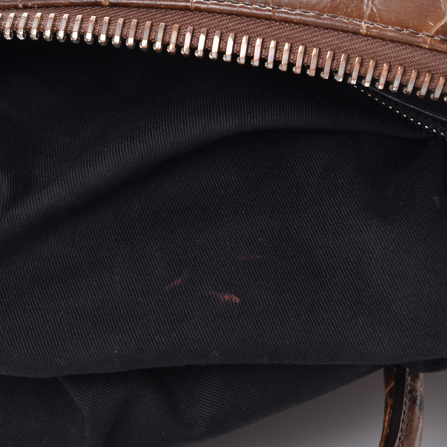 Calfskin Crocodile Embossed Medium Antigona Brown