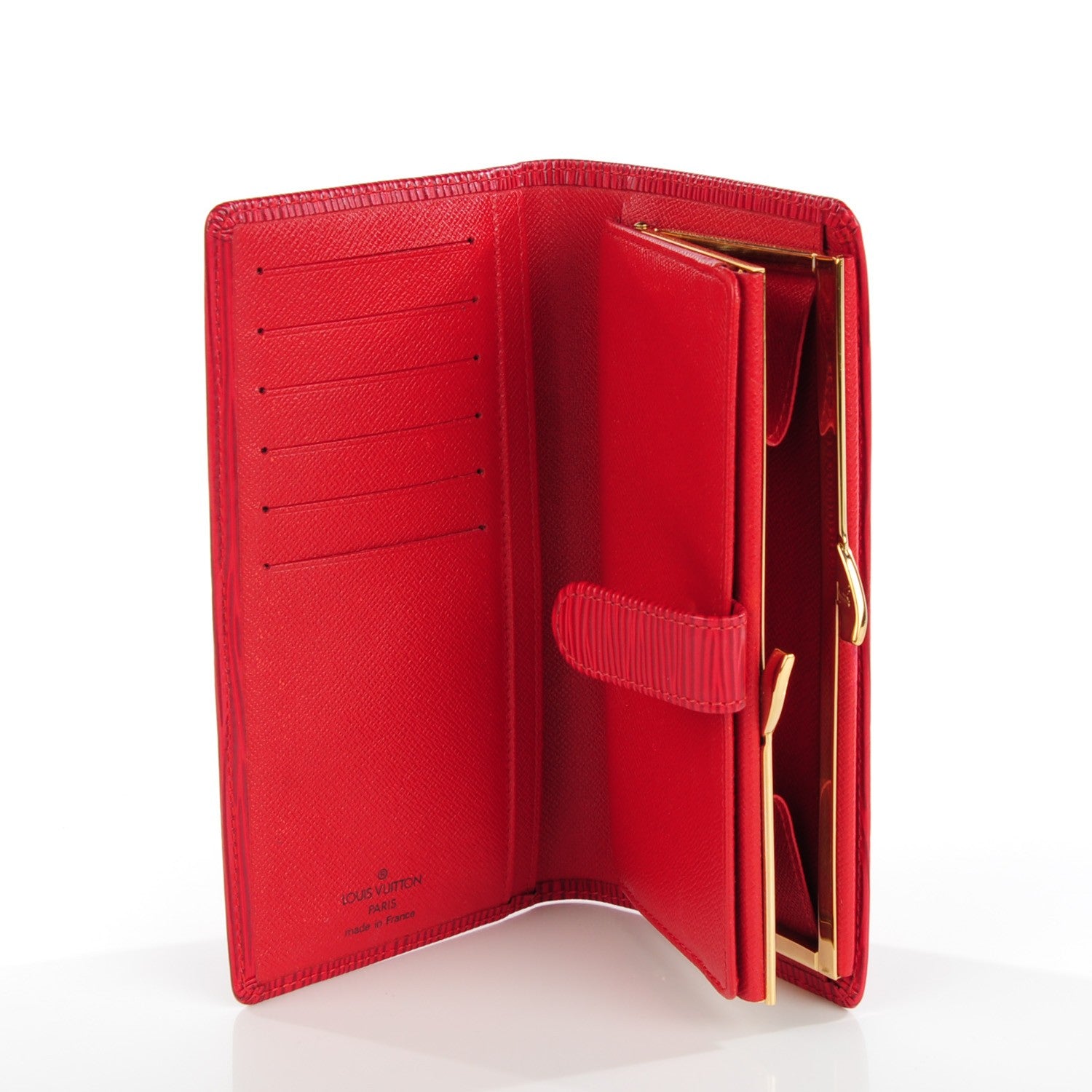 Louis Vuitton Epi Viennois Continental French Purse Wallet Rouge 5 of 7
