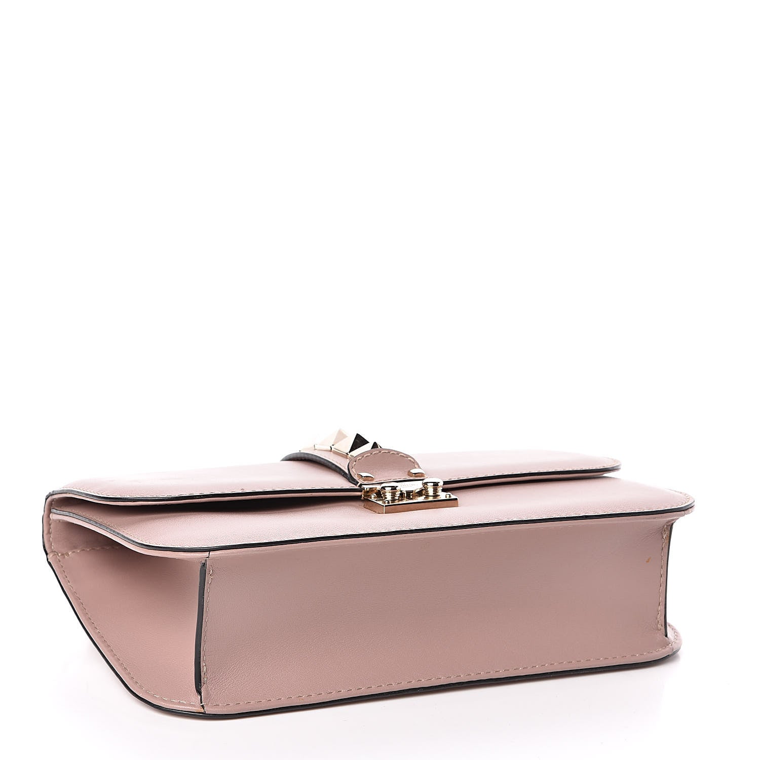 Valentino Garavani Vitello Medium Glam Lock Rockstud Flap Poudre 4 of 12