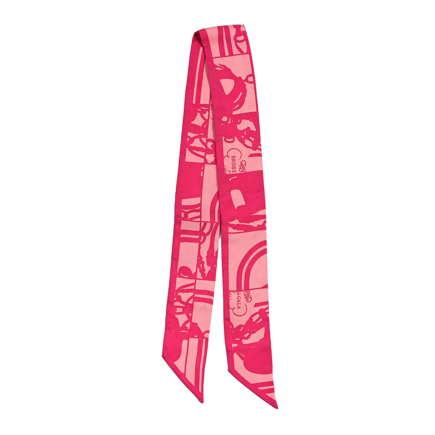 Hermes Silk Brides de Gala En Desordre Twilly Fuchsia Rose Buvard 2 of 3