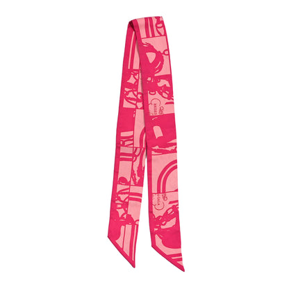 Hermes Silk Brides de Gala En Desordre Twilly Fuchsia Rose Buvard 2 of 3