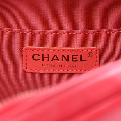 Chanel Lambskin Quilted Studded Beauty Begins Bag Fuchsia 6 of 9