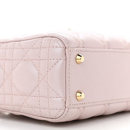 Christian Dior Metallic Lambskin Cannage Mini Lady Dior Lotus 9 of 10