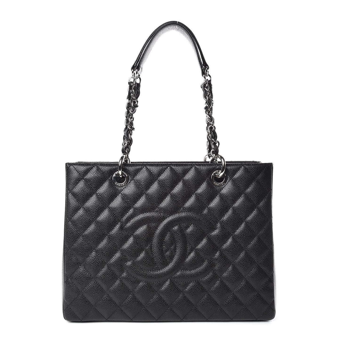 Caviar Quilted Grand Shopping Tote GST Black