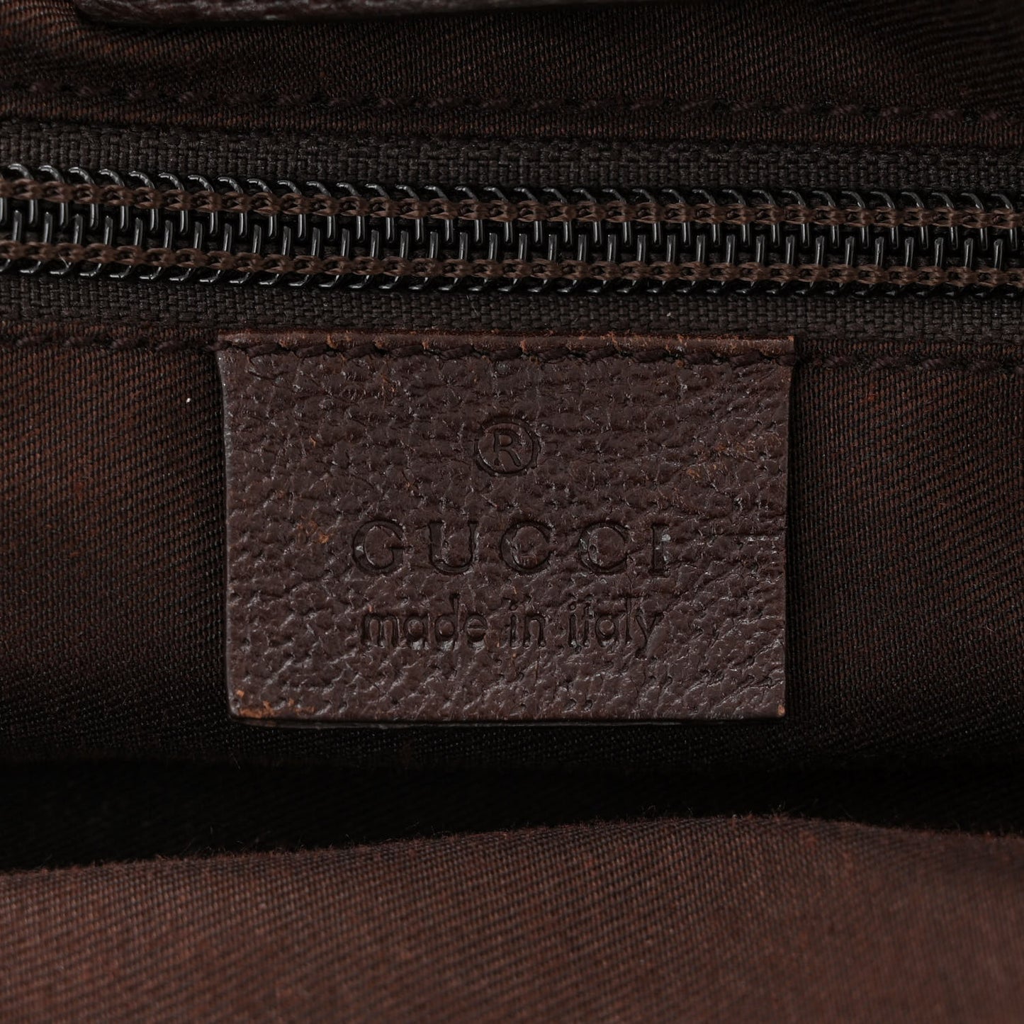 GG Monogram Medium Web Handle Double Pocket Tote Brown